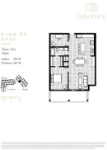 Odyssey Plan K5 East 1 bed+DEN+ 1 bath