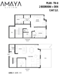 Amaya Living Plan TH8 2 bed+DEN+2 bath