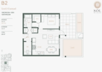 Sol Plan B2 1 bed+DEN+1 bath