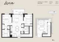 Lina at QE Park Plan PH2 2 bed+2 bath