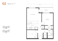 VIVA Plan G2 1 bed+DEN+1 bath