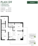 Minoru Square Plan D9 2 bed+2 bath