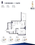 Horizon 21 Plan H 1 bed + 1 bath