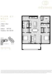 Odyssey Plan Q3 West 2 bed+DEN+ 2 bath