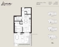 Lina at QE Park Plan B1 1 bed+Flex+1 bath