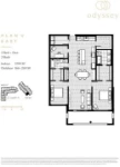 Odyssey Plan V East 2 bed+DEN+ 2 bath