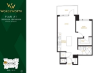 Wordsworth Plan A1 1 bed+1 bath