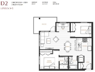 Pura Plan D2-1 2 bed+DEN+2 bath
