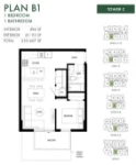 Minoru Square Plan B1 1 bed+1 bath