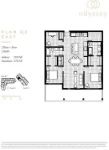 Odyssey Plan Q2 East 2 bed+DEN+ 2 bath
